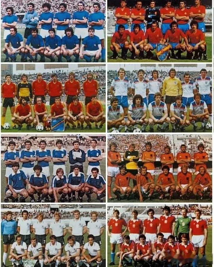 1980年欧洲杯：意大利🇮🇹、西班牙🇪🇸、比利时🇧🇪、英格兰🇬🇧