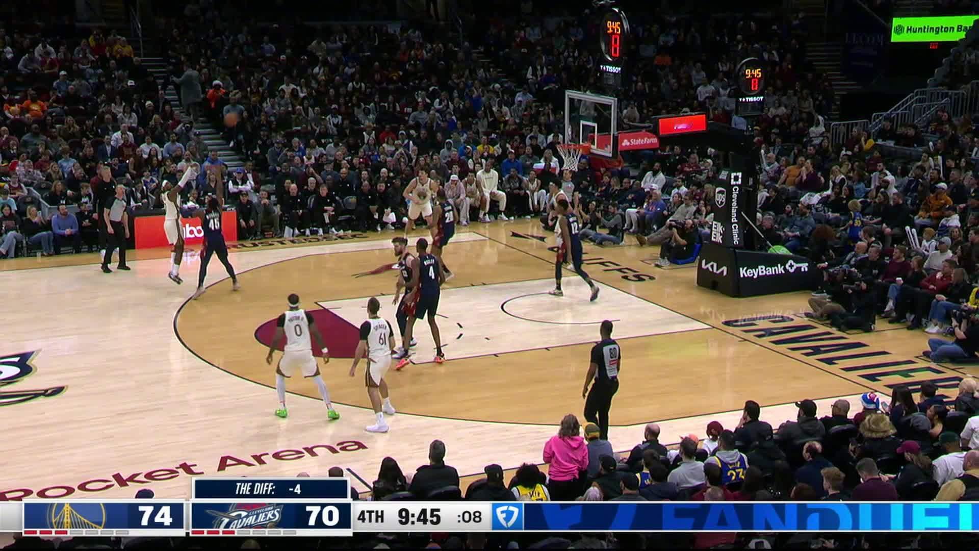 希尔德命中三分！勇士vs骑士