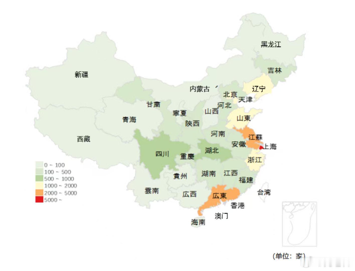 今日份数字敏感性训练：日本在华投资企业数量与分布。 