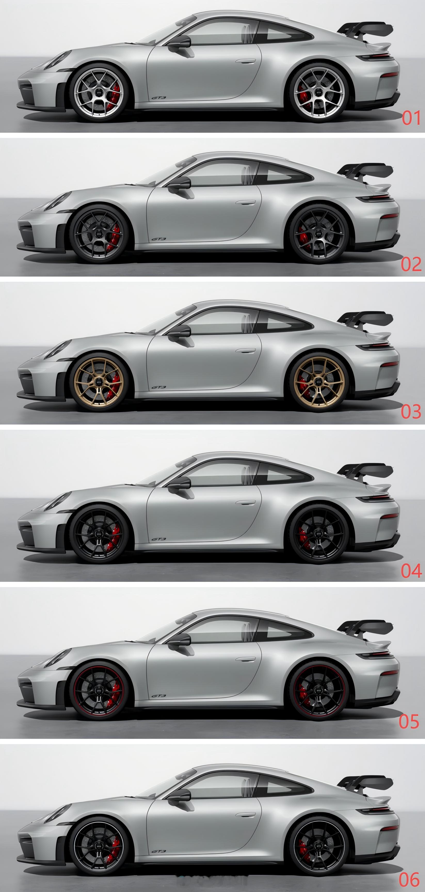 新保时捷911 GT3轮毂造型  新保时捷911 GT3，哪双鞋好看[举手] 