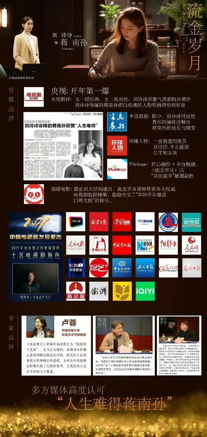 完全不懂倪小姐粉丝有什么资格不让刘诗诗粉丝提《流金岁月》，招商是刘诗诗自己站台的