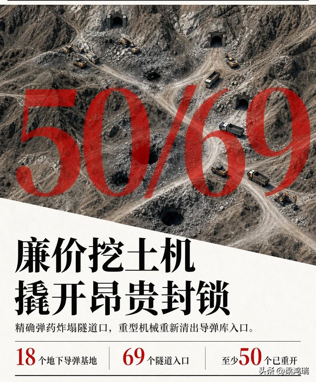 美军和以色列联手，炸塌了伊朗18个地下导弹基地的入口。

为了把这些大门死死堵住