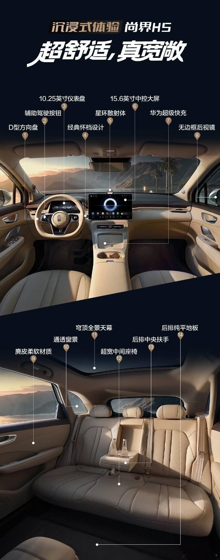 【尚界H5官宣预售时间，内饰官图首爆，空间与舒适性优秀，看点十足】鸿蒙智行旗下全