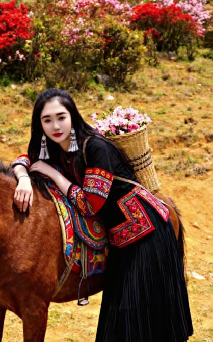 这是西南的一位彝族姑娘，正值芳龄，貌似天仙，漂亮极了，而且还是待字闺中的黄花女，