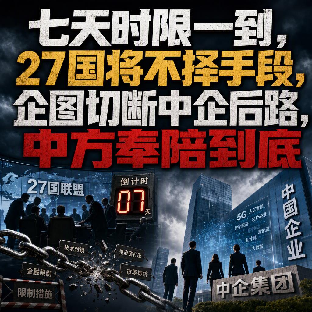 七天缓冲期只剩最后读秒，欧盟二十七国的封堵政策正排队等着落地。
这次的施压有三个