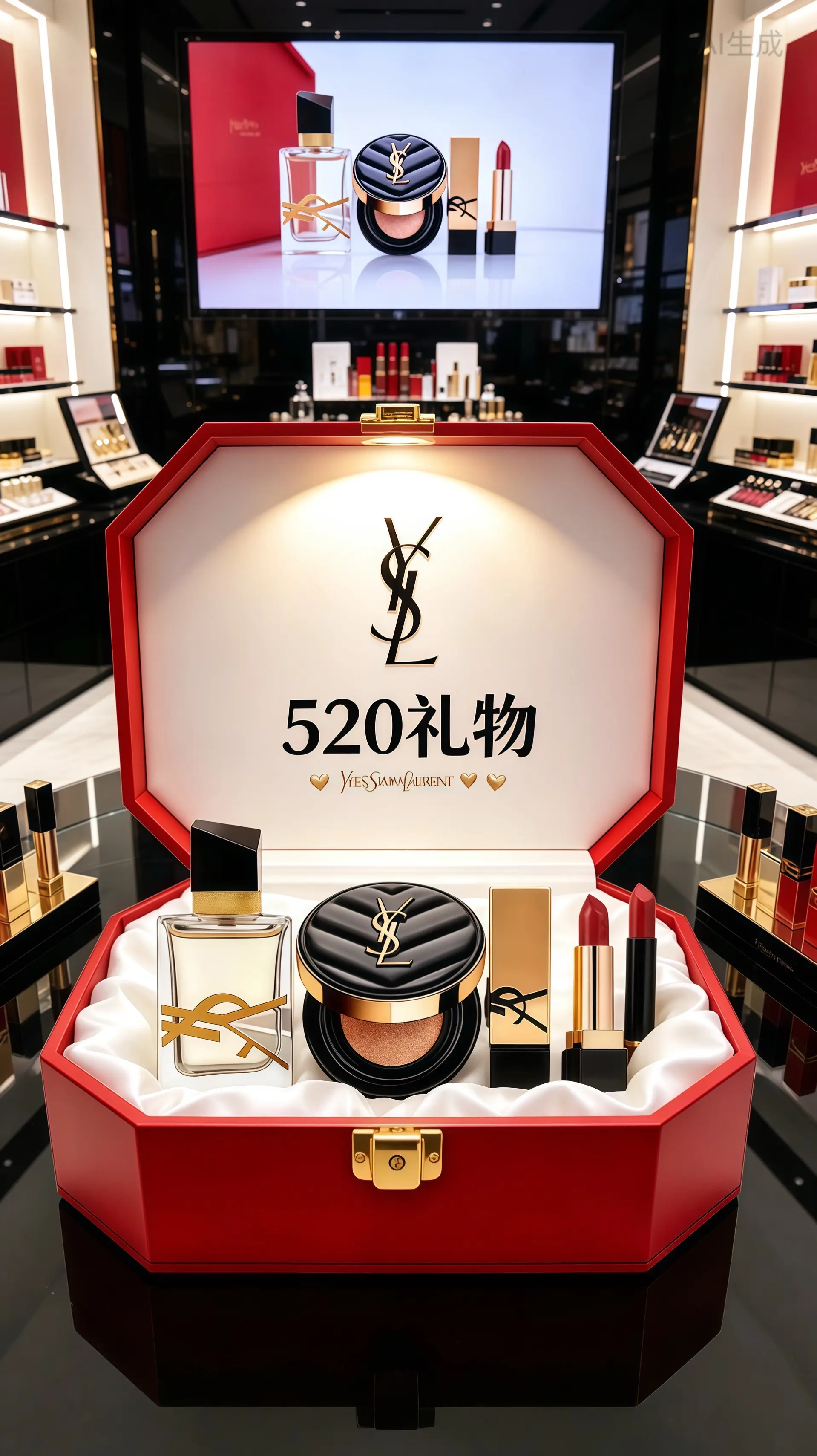 圣罗兰礼盒 520礼物 女生礼物 送女朋友的礼物 彩妆
