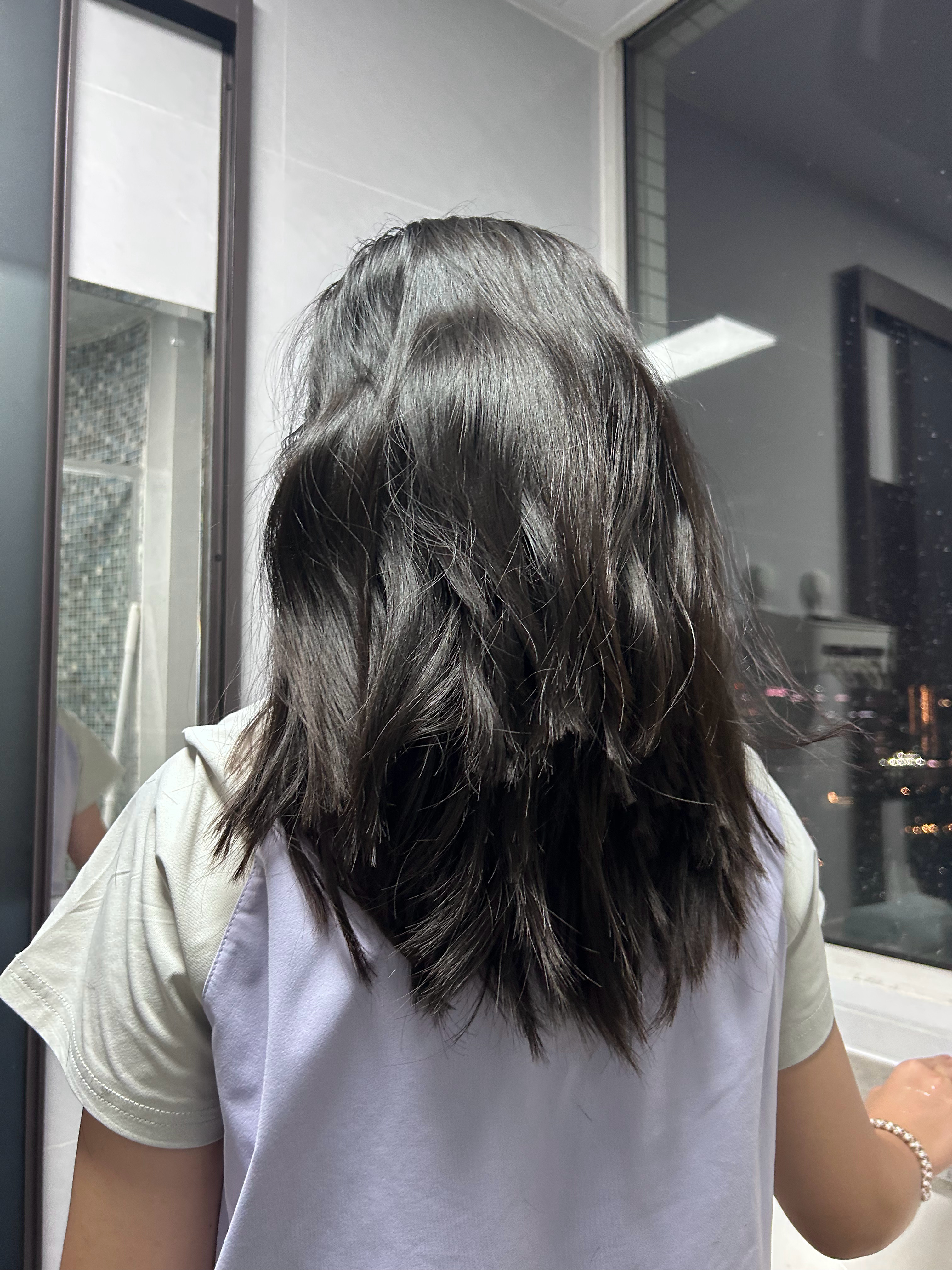 嫌头发长让我剪我尽力剪了还好她也没怪我