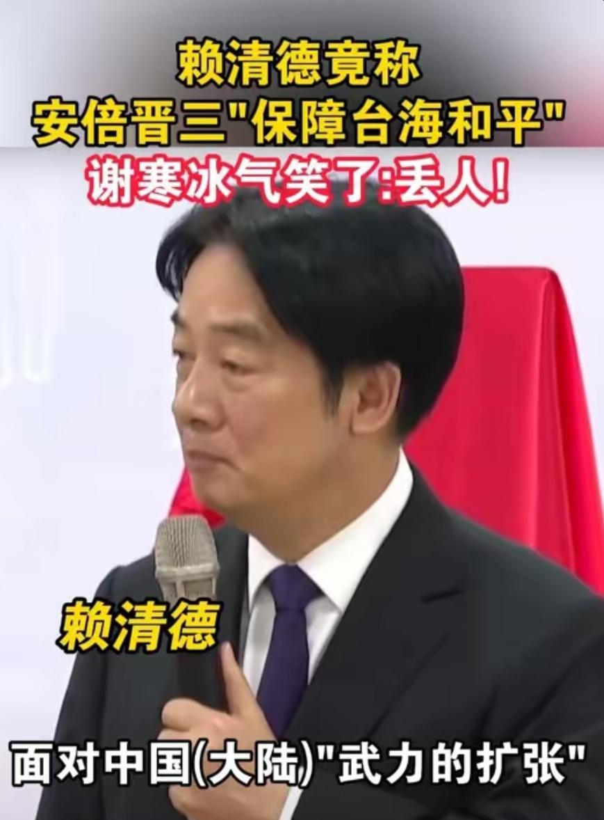 赖清德表示，中国大陆的武力迅速扩张，到今天为止，没有一枚炮弹打到台湾省，这都要归