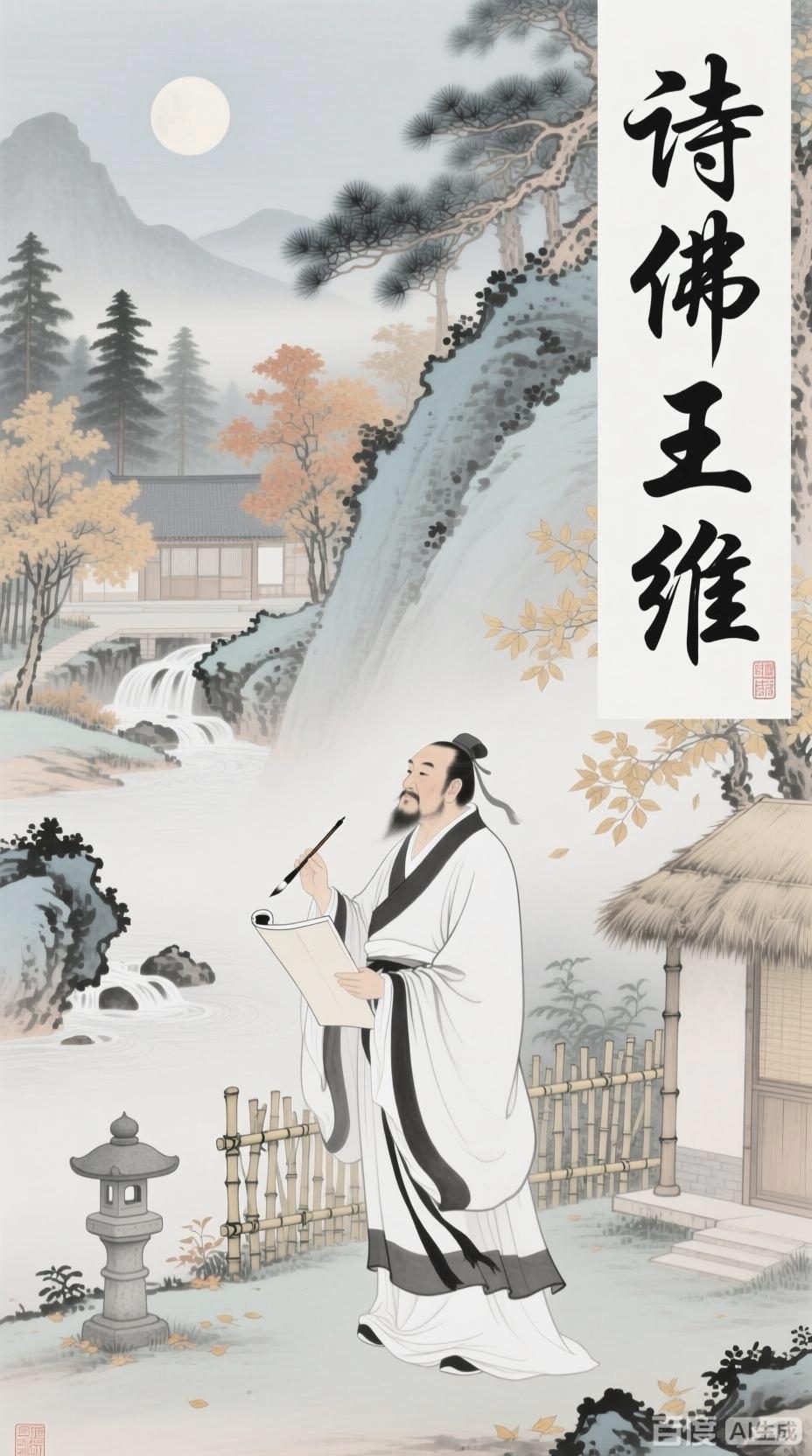 王维笔下的雪，是诗与画的交融共生。“隔牖风惊竹，开门雪满山”，以声衬静绘出雪的空