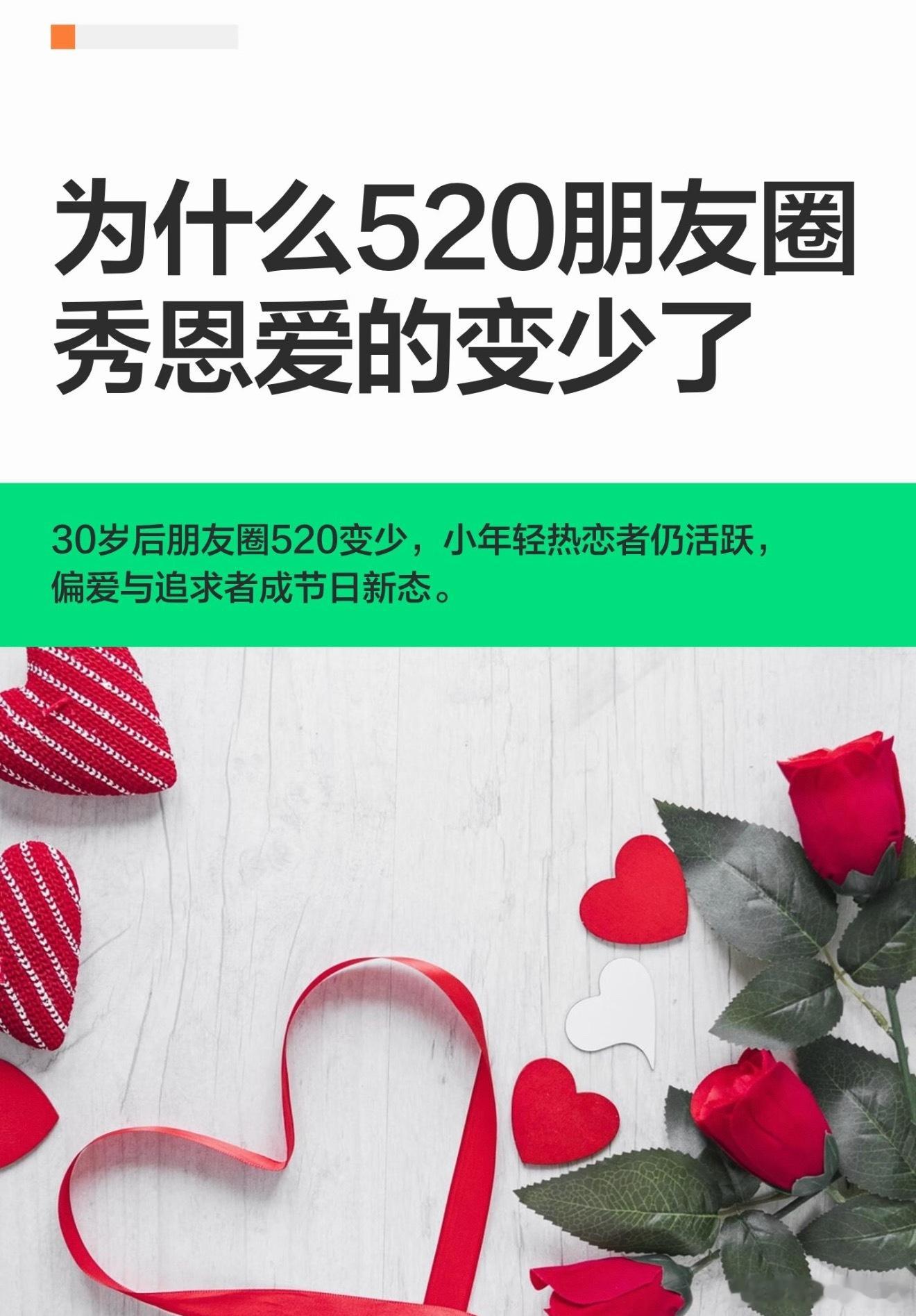 为什么520朋友圈秀恩爱的变少了现在不少人不再热衷于520朋友圈秀爱，感情更看重