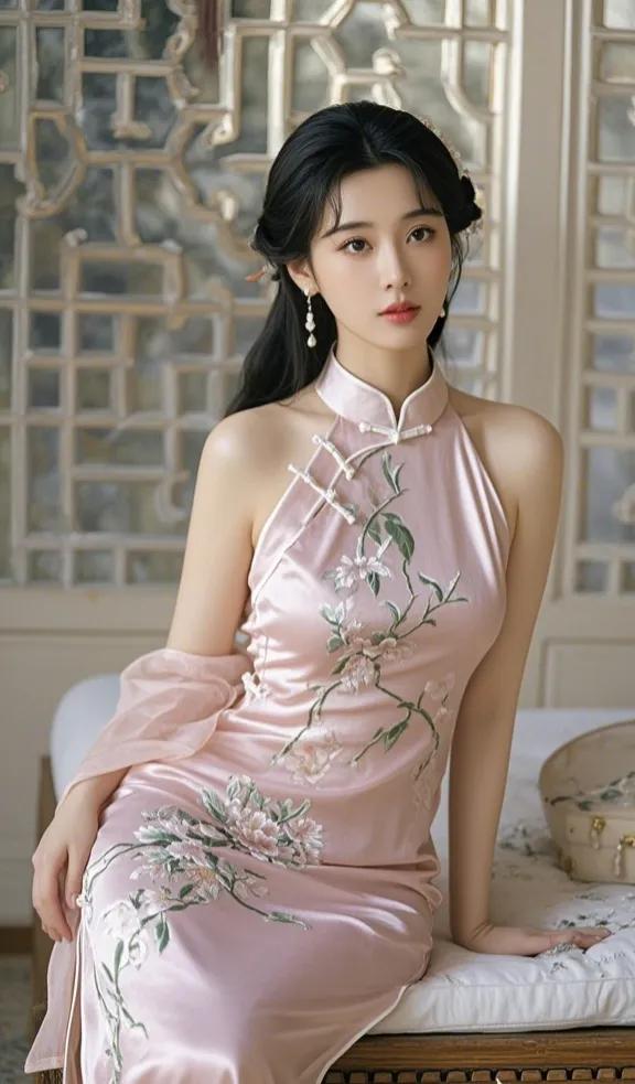 旗袍美妇，清丽婉约，优雅如诗。