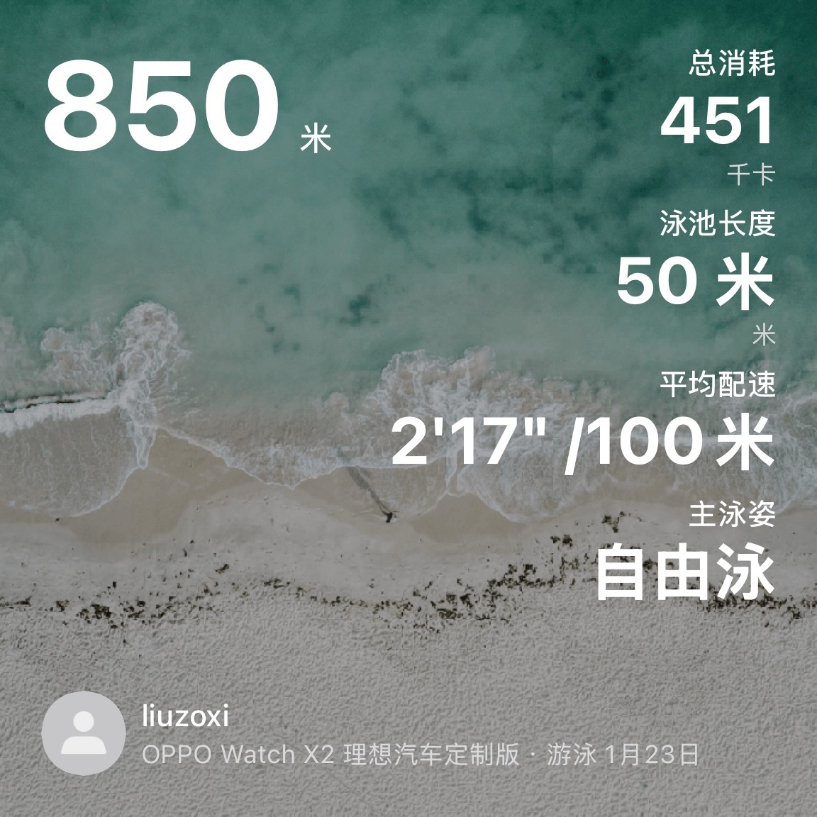 6D的健身计数器26 年，7/100今天手表有点儿问题，实际上我只游了 800 