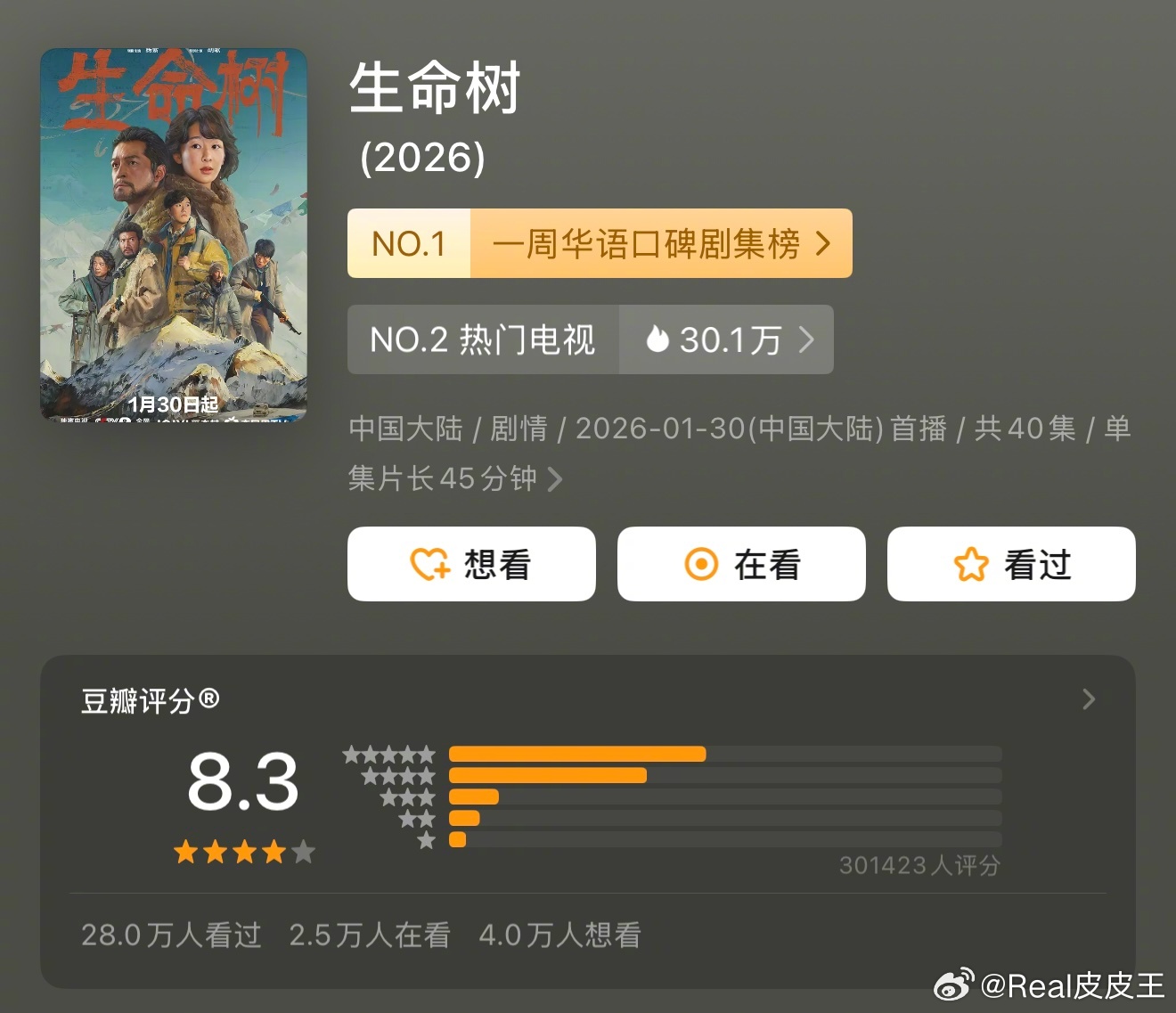 总感觉杨紫的《生命树》在颁奖季会大有收获。无论是题材还是立意，都极受主流青睐；豆