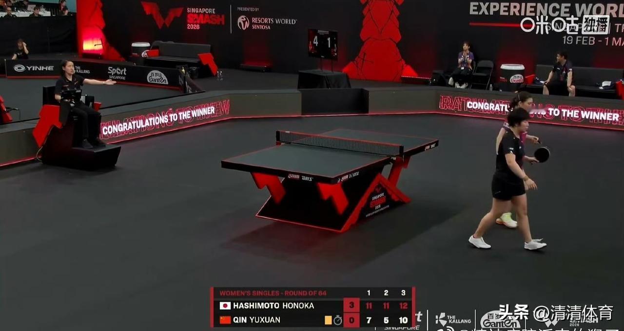 WTT新加坡大满贯，覃予萱0-3不敌桥本帆乃香。
面对削球，办法不多、节奏全乱，