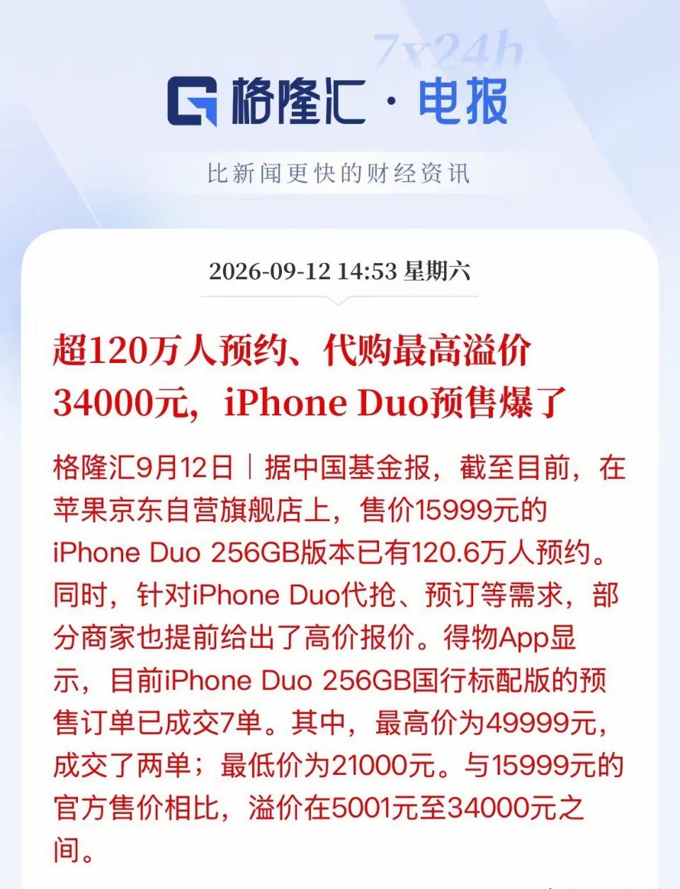 都这么有钱的吗！15999元的苹果手机，足足120万人预约。不是都说这两年大环境
