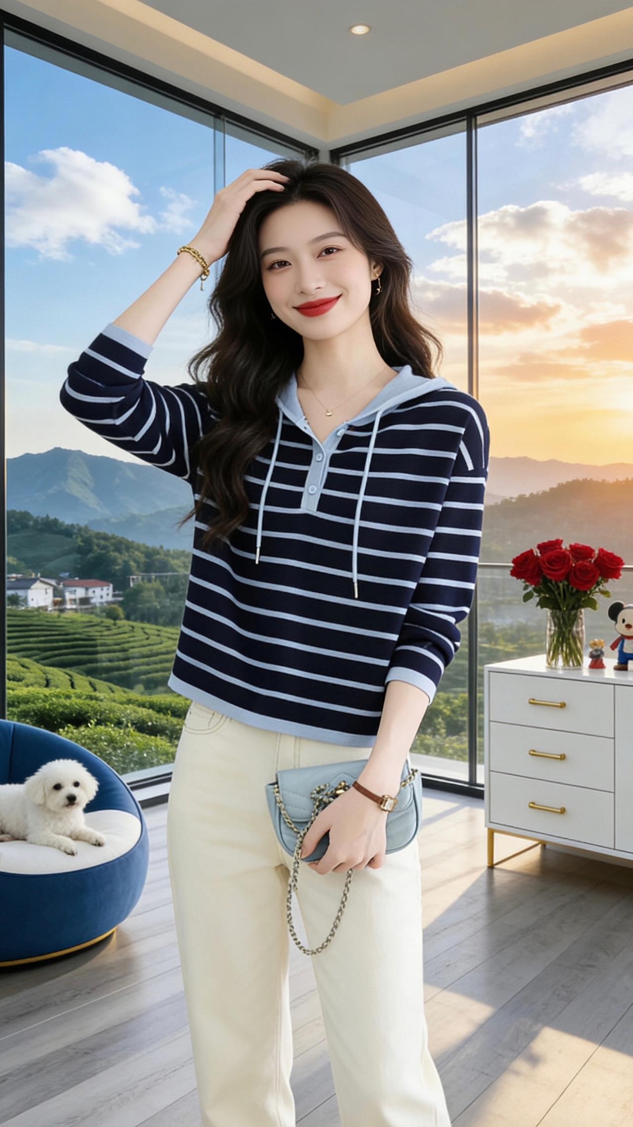 高级感穿搭连帽卫衣洋气减龄