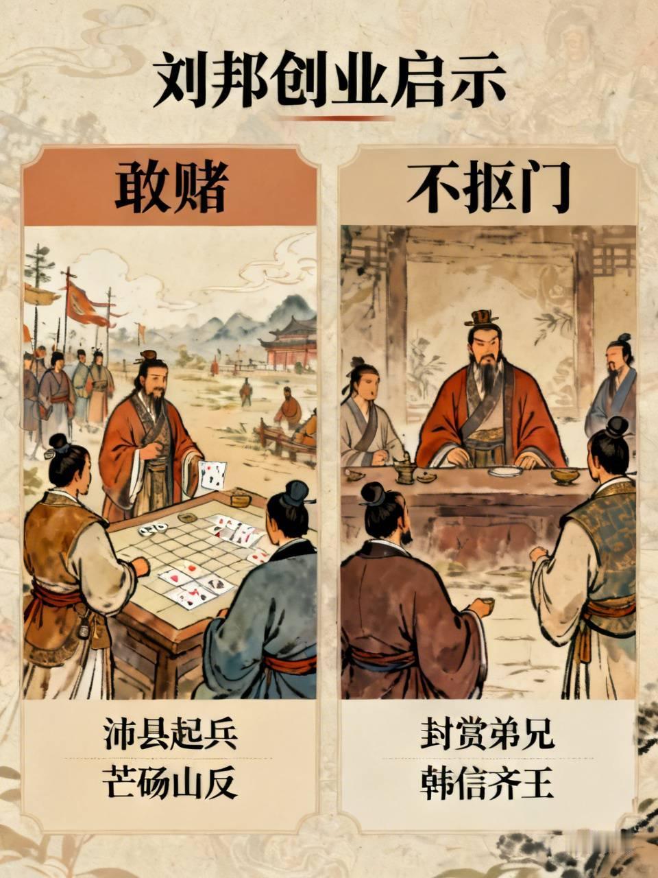 刘邦成功有三个主要因素？
       刘邦能从亭长一路坐到龙椅，核心的三条真的