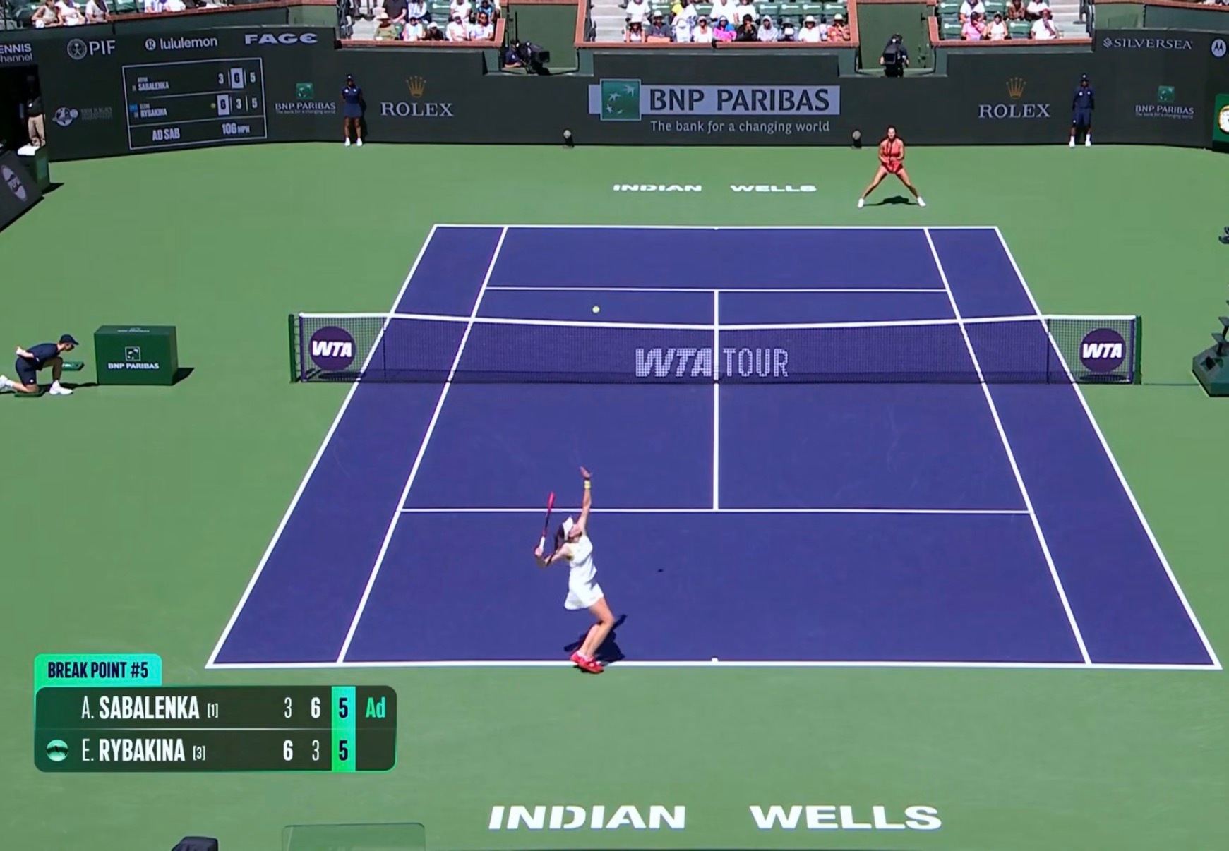 萨巴伦卡vs莱巴金娜 莱巴挽救了五个破发点保发决胜盘6-5！印第安维尔斯1000