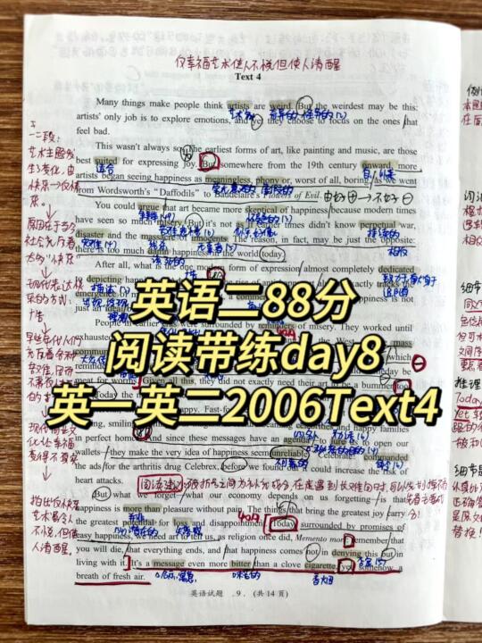 英二88分丨暑假阅读带练2006Text4❗❗