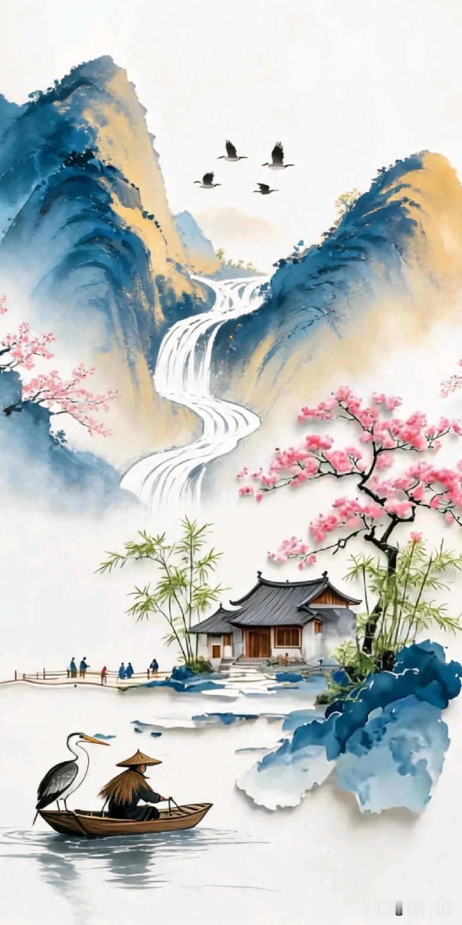 《天心即人心》

余尝登高望远，见山色青白，云卷云舒，忽有所悟。

天地不言语，
