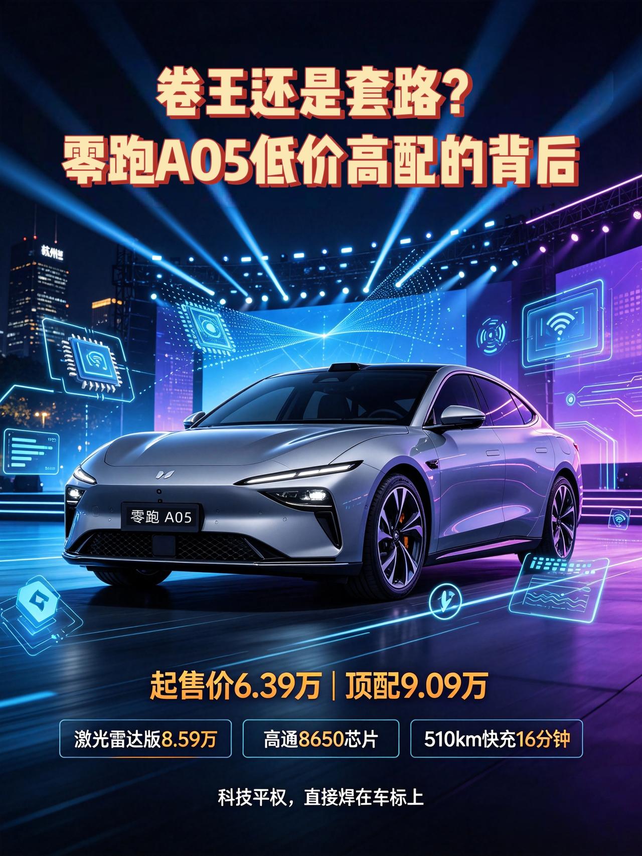 昨晚（8月11日）零跑在杭州正式发布了这款A0级纯电轿车，起售价咬定在6.39万