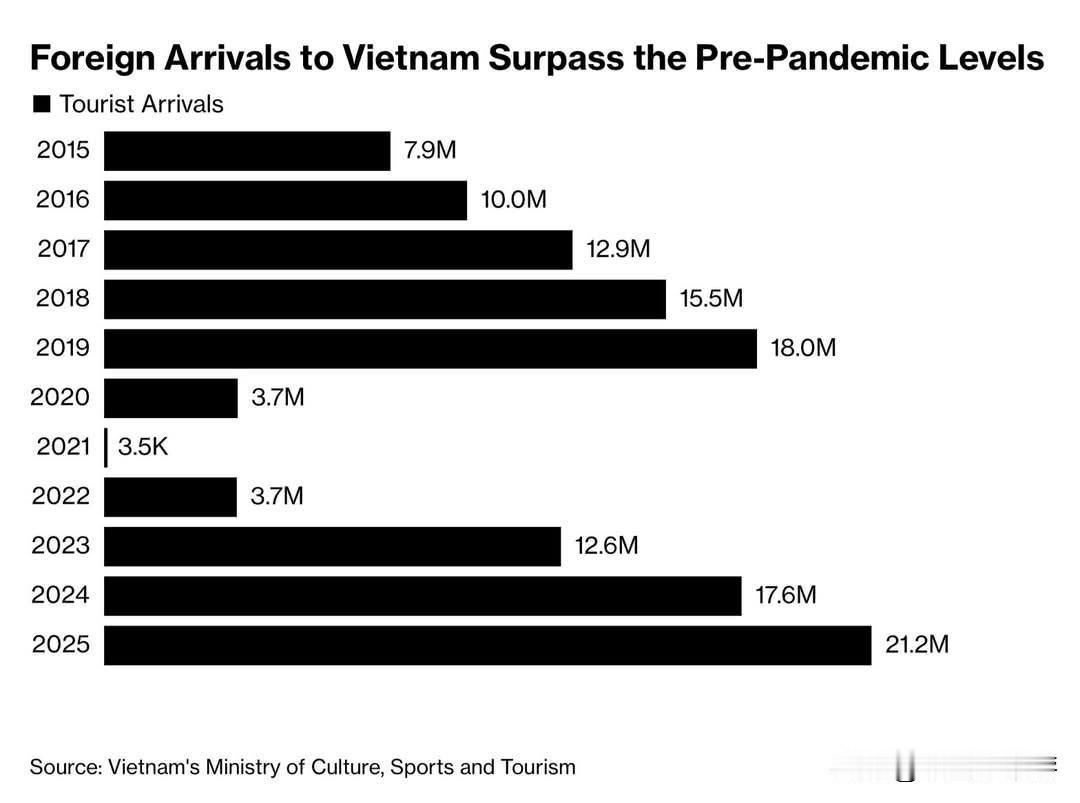 2025 年，越南迎来了有史以来最多的外国游客。这一显著成果的关键推动力，一是中
