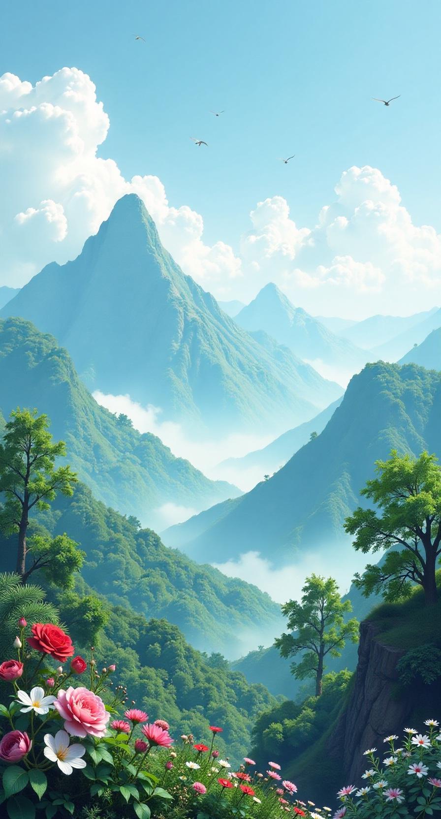 完整全诗：
远看山有色，
近听水无声。
春去花还在，
人来鸟不惊。