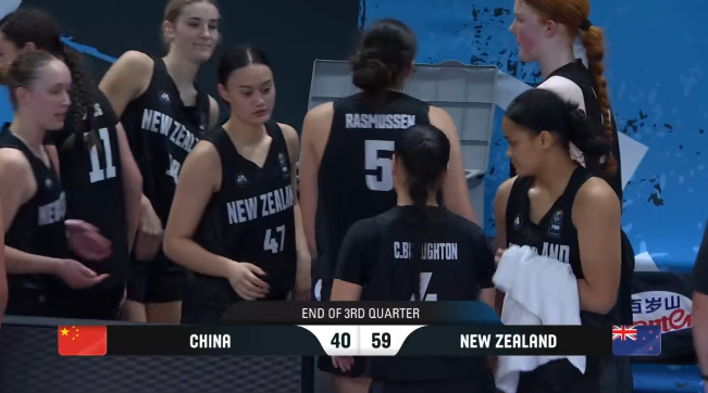 U17女篮世界杯：孙晗昀11分，中国三节40-59落后新西兰