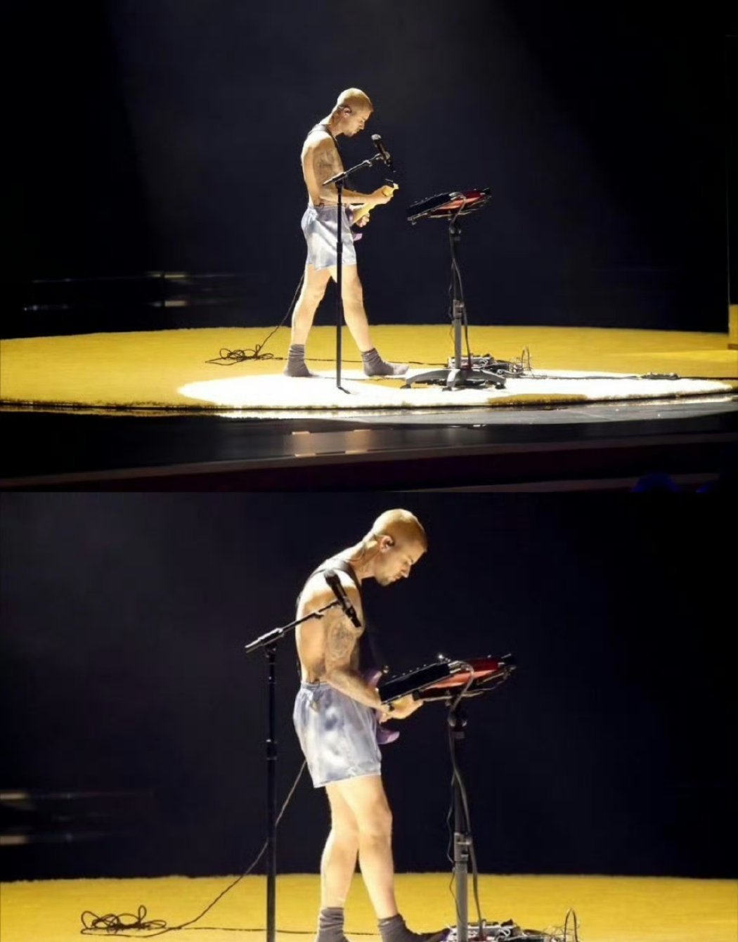 比伯穿内裤表演 不理解，跟kpop学的还是什么宗教play？ 