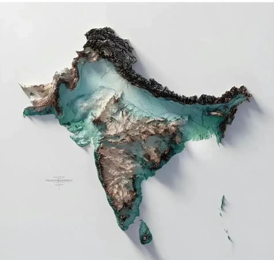 印度🇮🇳地形图