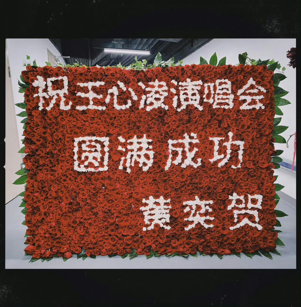 #黄奕王心凌的友谊# 带女儿去看演唱会，黄奕还送了王心凌一面超霸气的花墙，《乘风