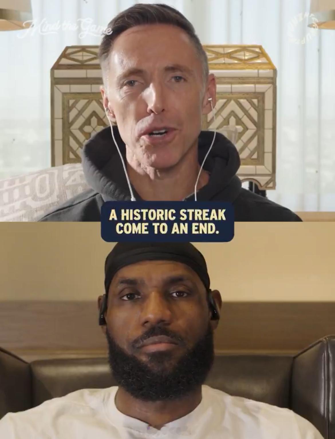 Mind The Game上新，詹姆斯谈及连续1297场得分上双的纪录终结：“我