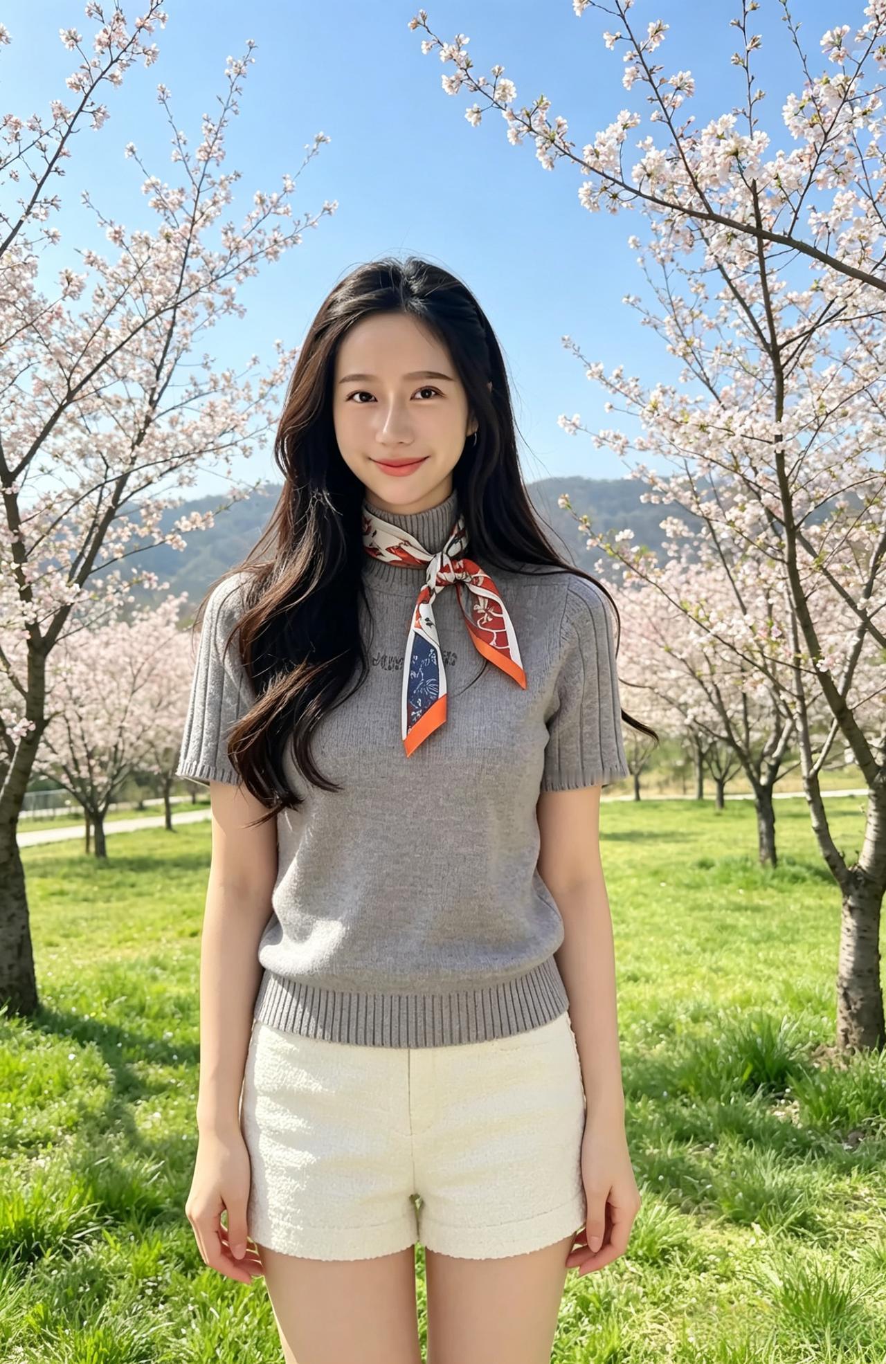 风从河面漫过来时
先拂醒了柳梢的嫩黄
再把粉白的花雨
抖落在你肩头的丝巾上
 ～