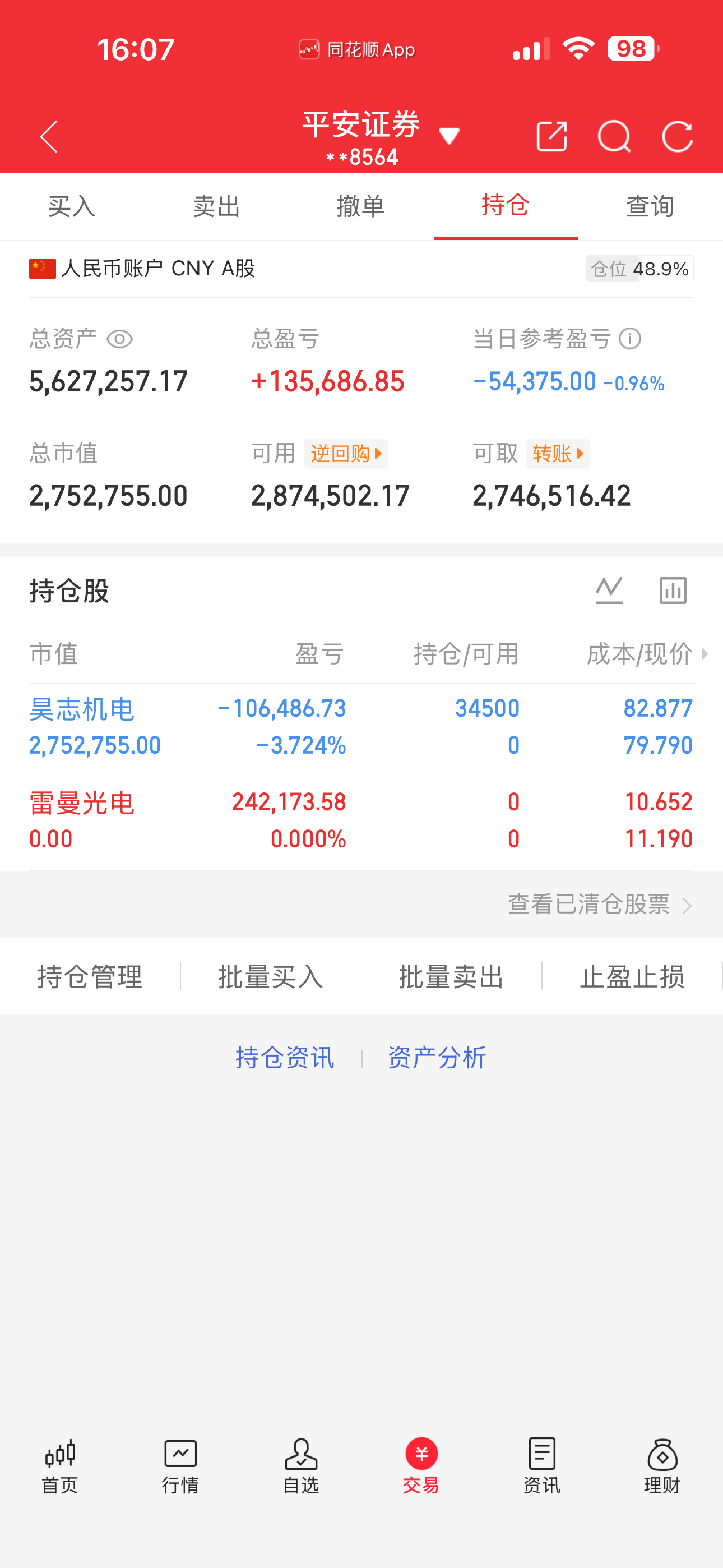 100万本金，一年努力冲刺，看看能做到多少，实盘记录，有操作不好的可以私信我今日