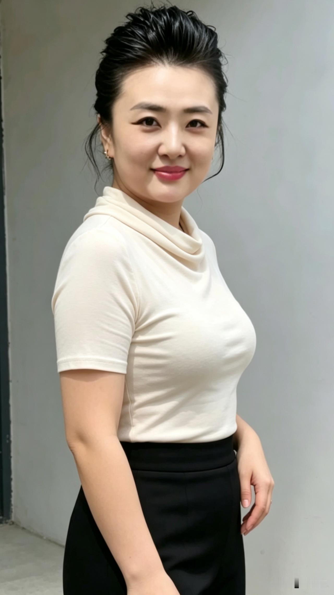  素净打扮就很好看，骨子里的气质最动人。