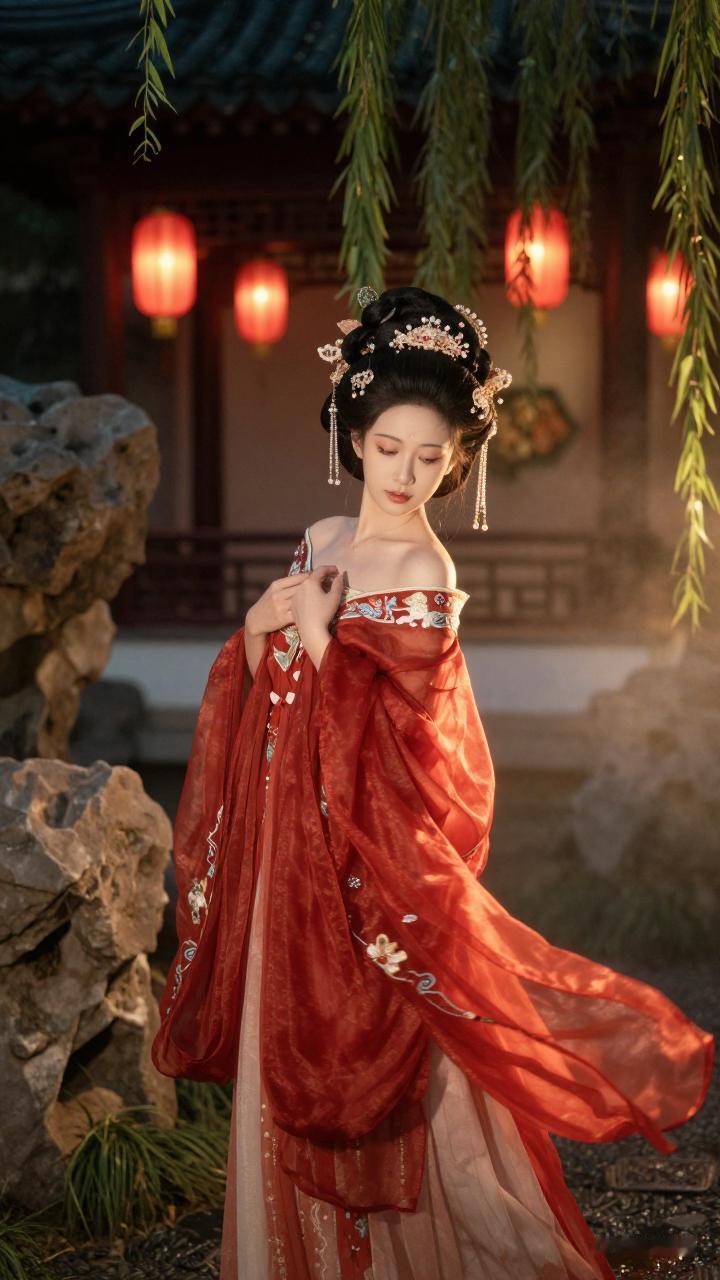穿越千年的红衣美人，古典韵味十足！