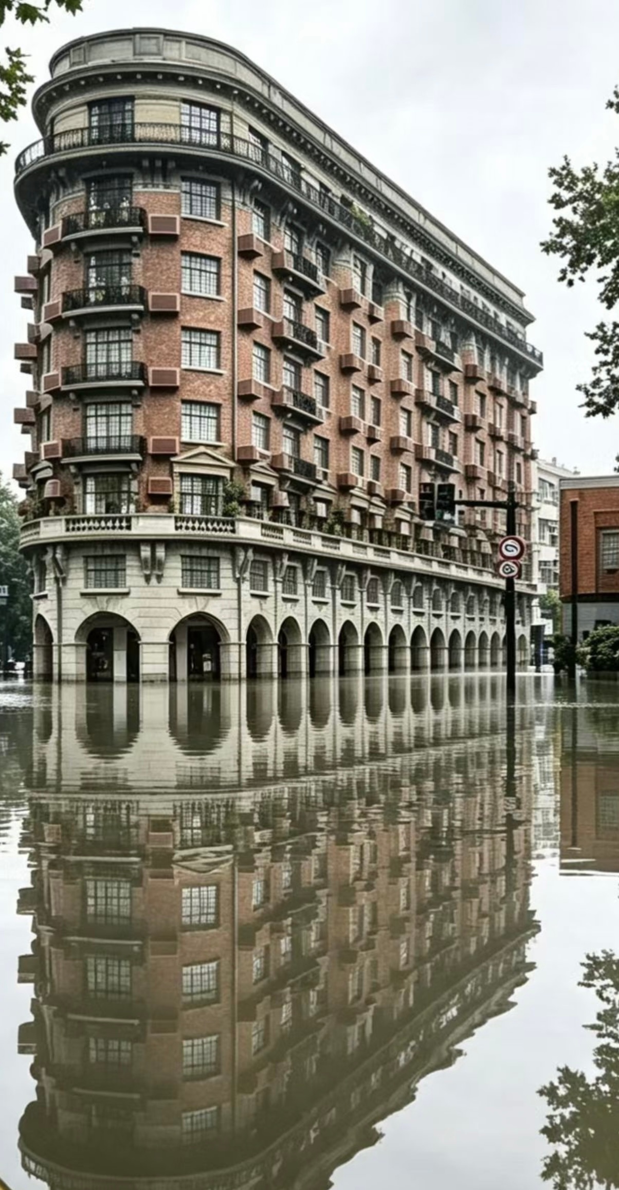 #上海徐家汇出现特大暴雨#台风终究是台风啊，这次台风的威力真的是被低估了，所经过