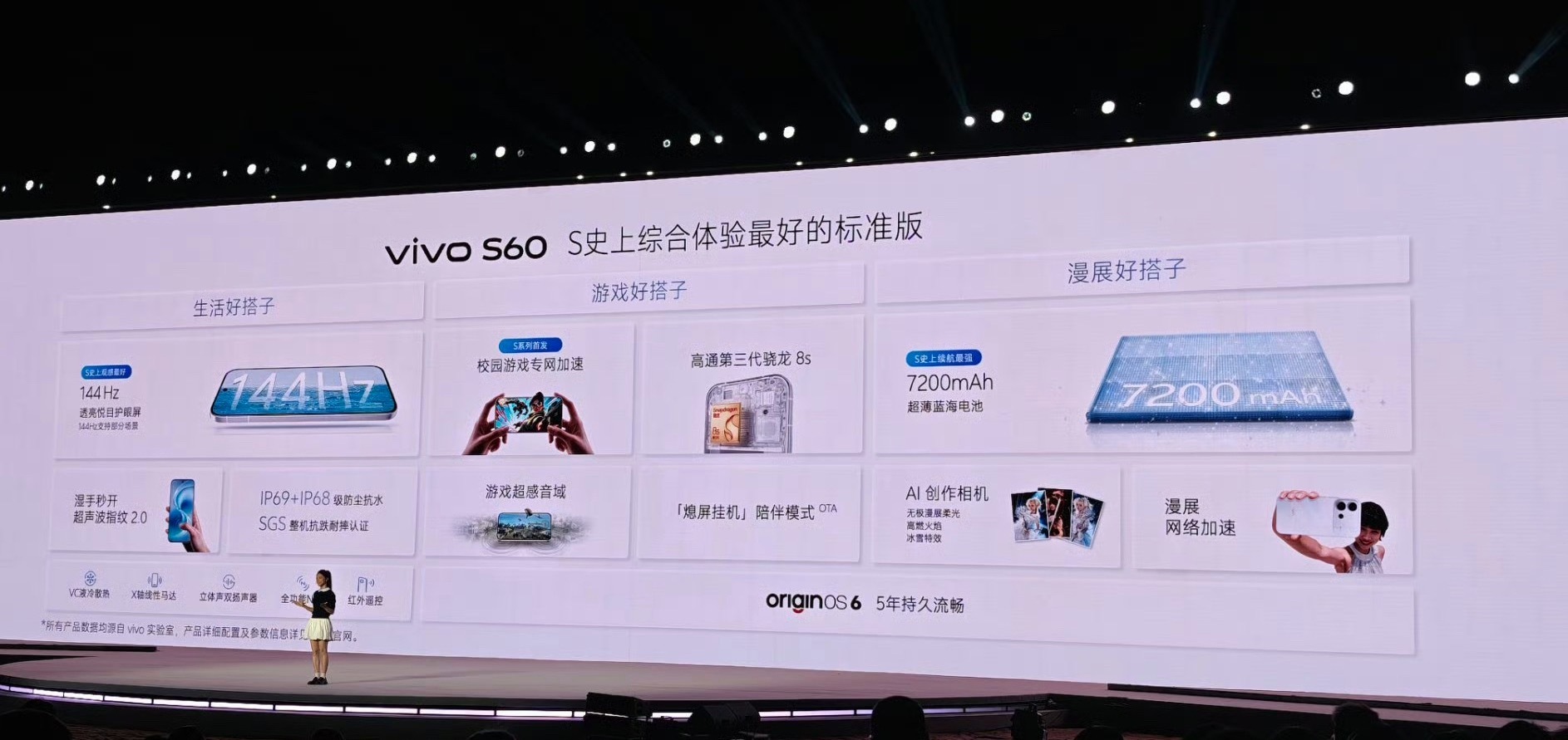 S60是vivo S系列史上最强标准版，超声波指纹2.0，湿油手轻松解锁；144