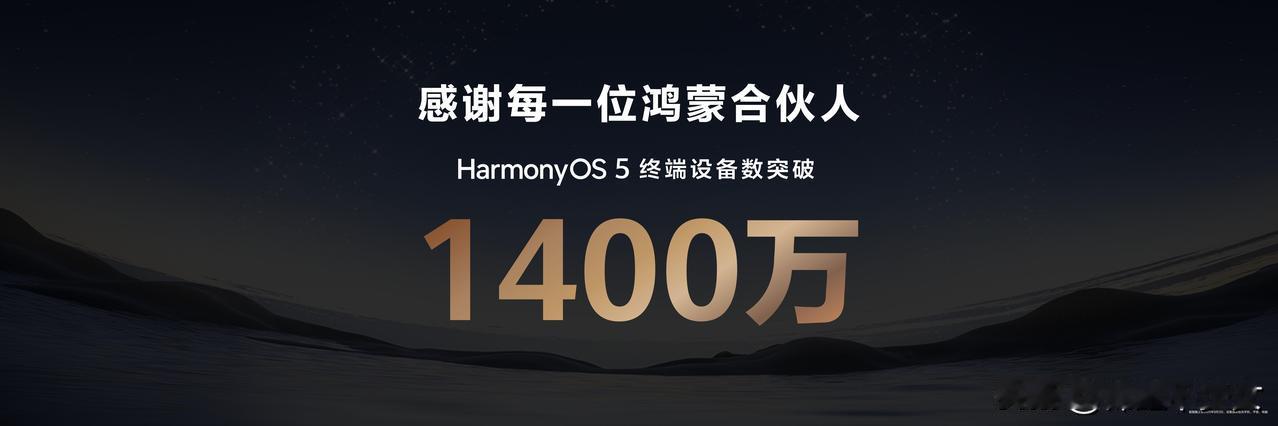 搭载HarmonyOS5 的终端设备数量已突破1400万！
华为Mate 70系