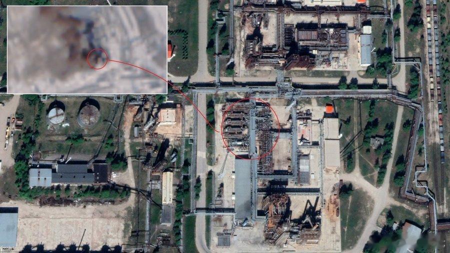 哨兵卫星图像显示，俄境内距离乌克兰2000公里的乌赫塔炼油厂发生火灾，据报道起火