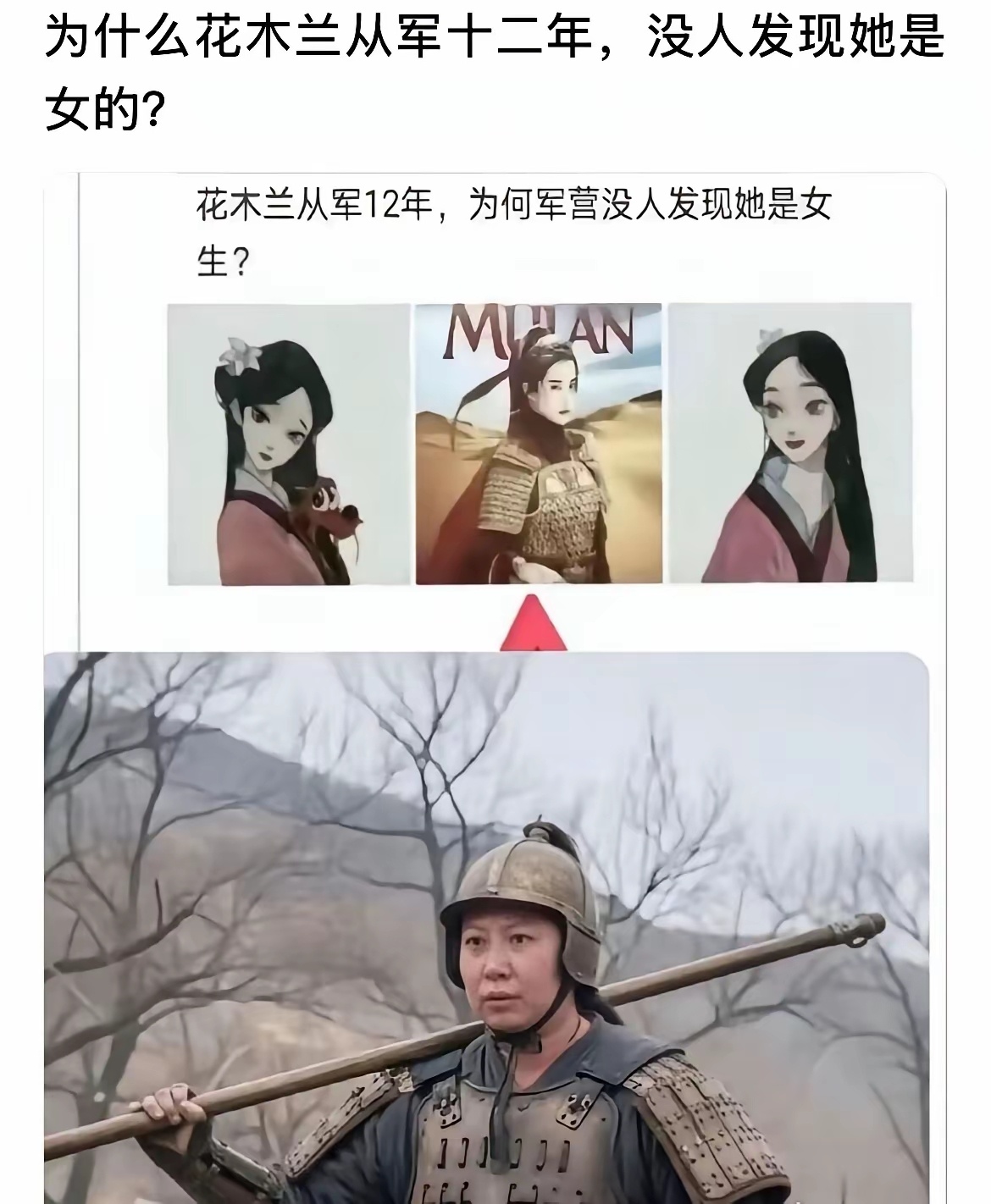 终于来了一个尊重历史的导演，选的花木兰真的好贴合啊 
