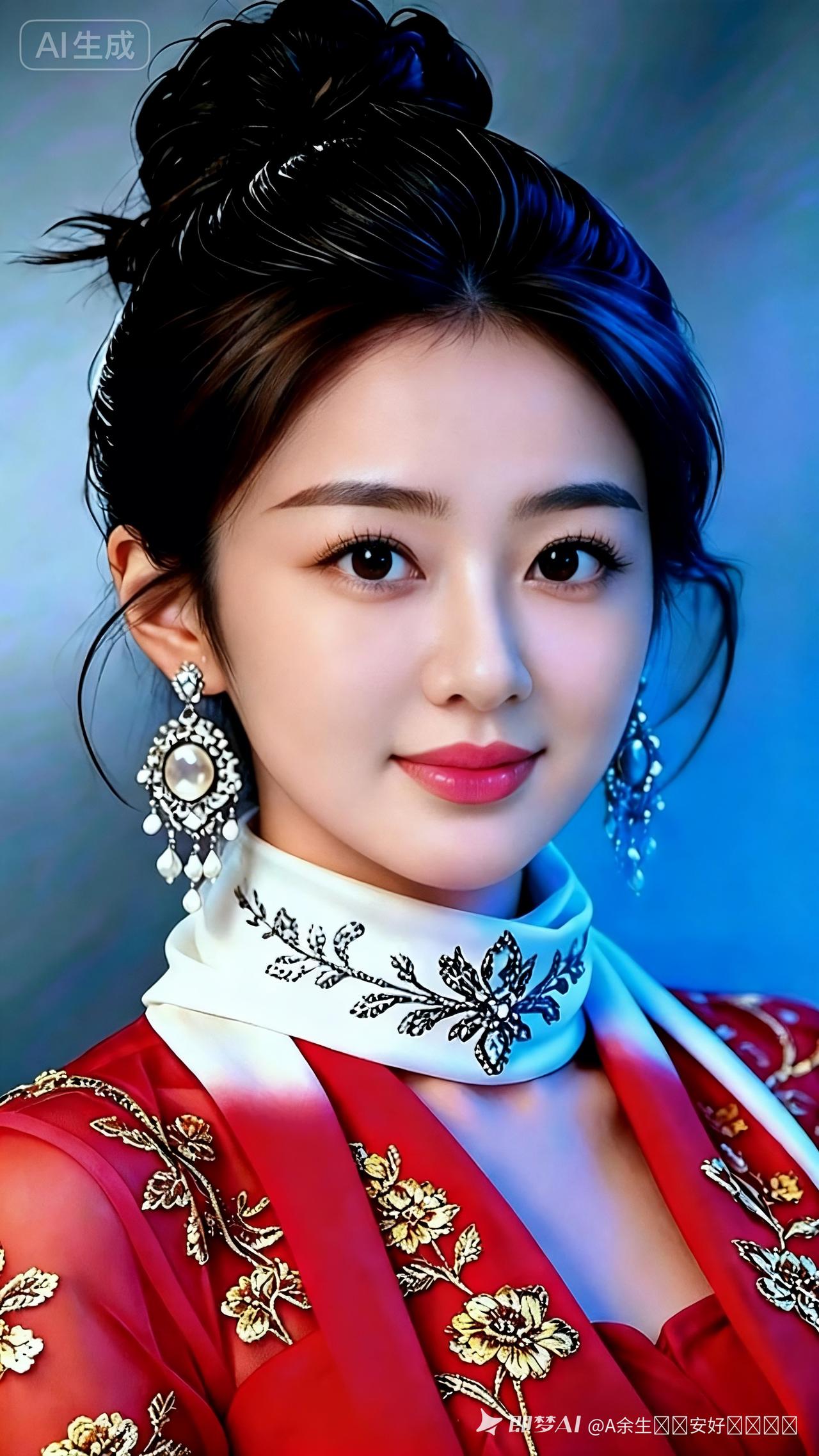 惊艳的东方美人，红衣华服，尽显古典之美！