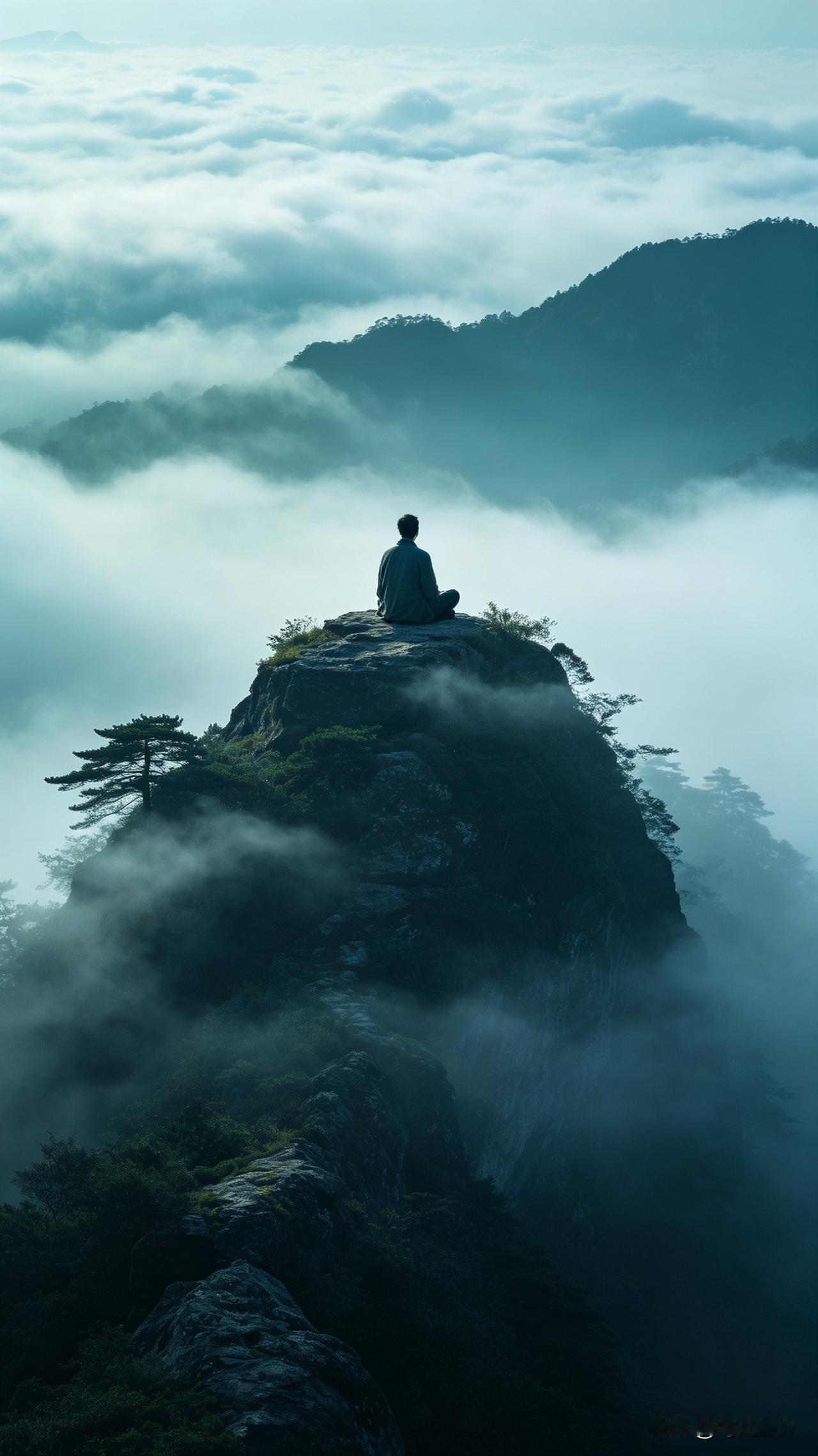 提笔写了句上联，翻遍词儿也没找到合衬的下联。
 
我总觉得，“云栖峰顶听风语”这
