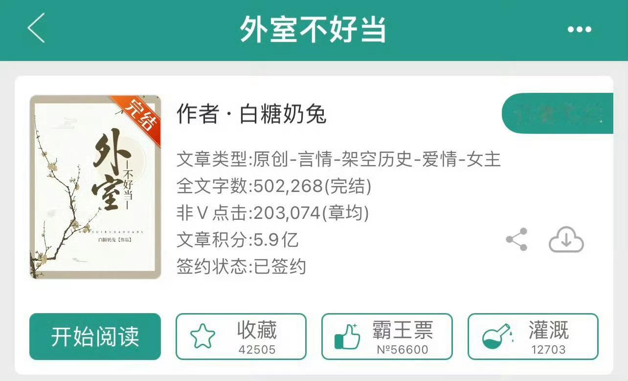 小说推荐：《外室不好当》 作者:白糖奶兔简评：美貌娇软外室vs高冷禁欲王爷，穿书