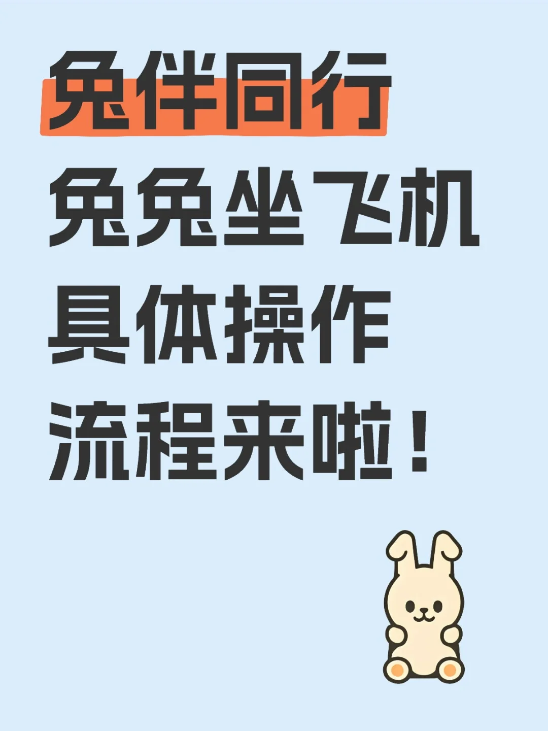 小兔家长可携带兔兔一起进客舱啦！