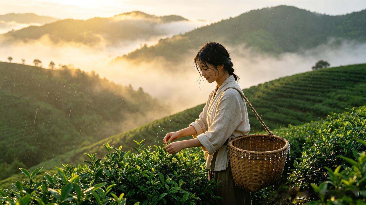 谷雨逢雨
一夜甘霖万物酥，
千山滴翠一尘无。
庭前月季争新色，
笑比美人簪玉珠。