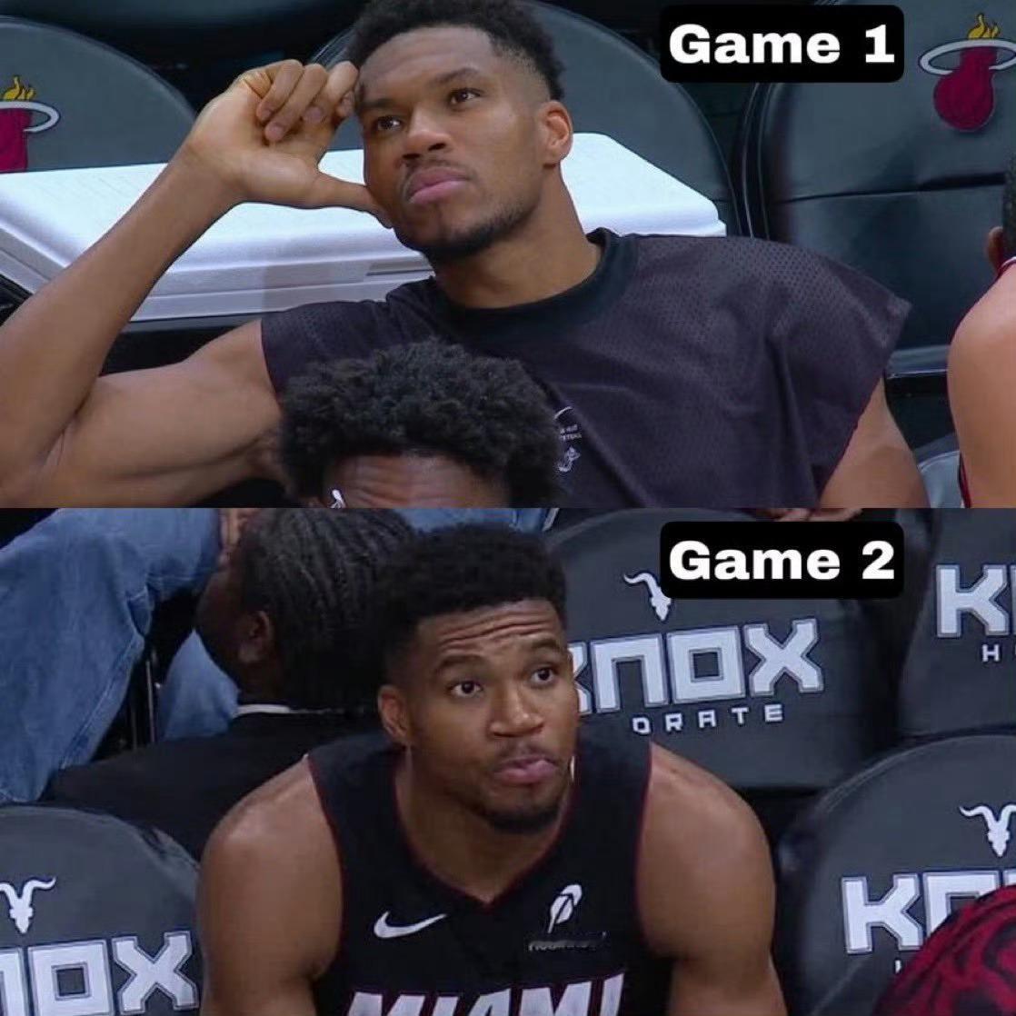 NBA[超话]字母哥这是换队还是没换对？感觉热火把雄鹿那套“字母哥抡完看天”的剧
