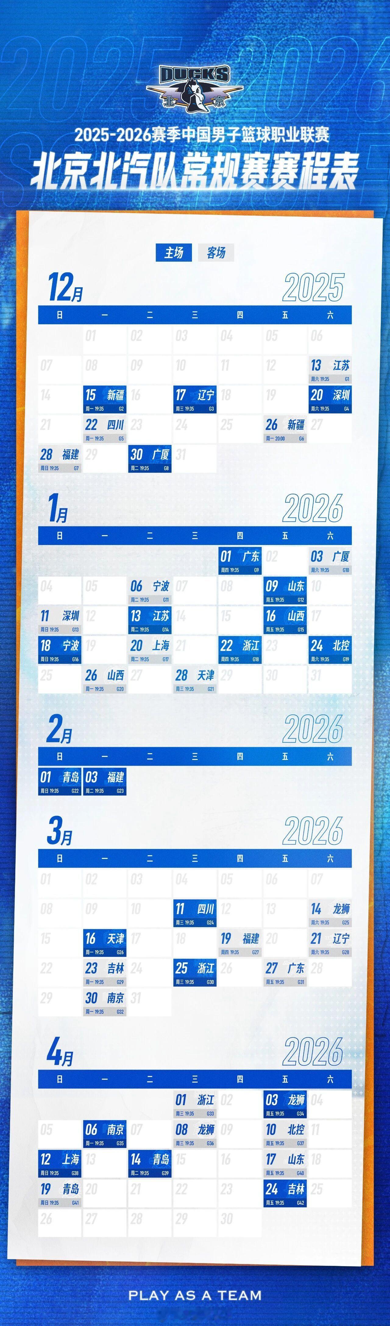 北京首钢男篮发布新赛季赛程，赵睿将在12.15迎来主场首秀金秋观赛季新赛季篮不住