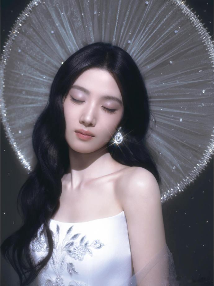 卢昱晓白色斗笠头纱卢昱晓白色圣女 卢昱晓解锁白色斗笠头纱造型，纯白配色干净纯粹，