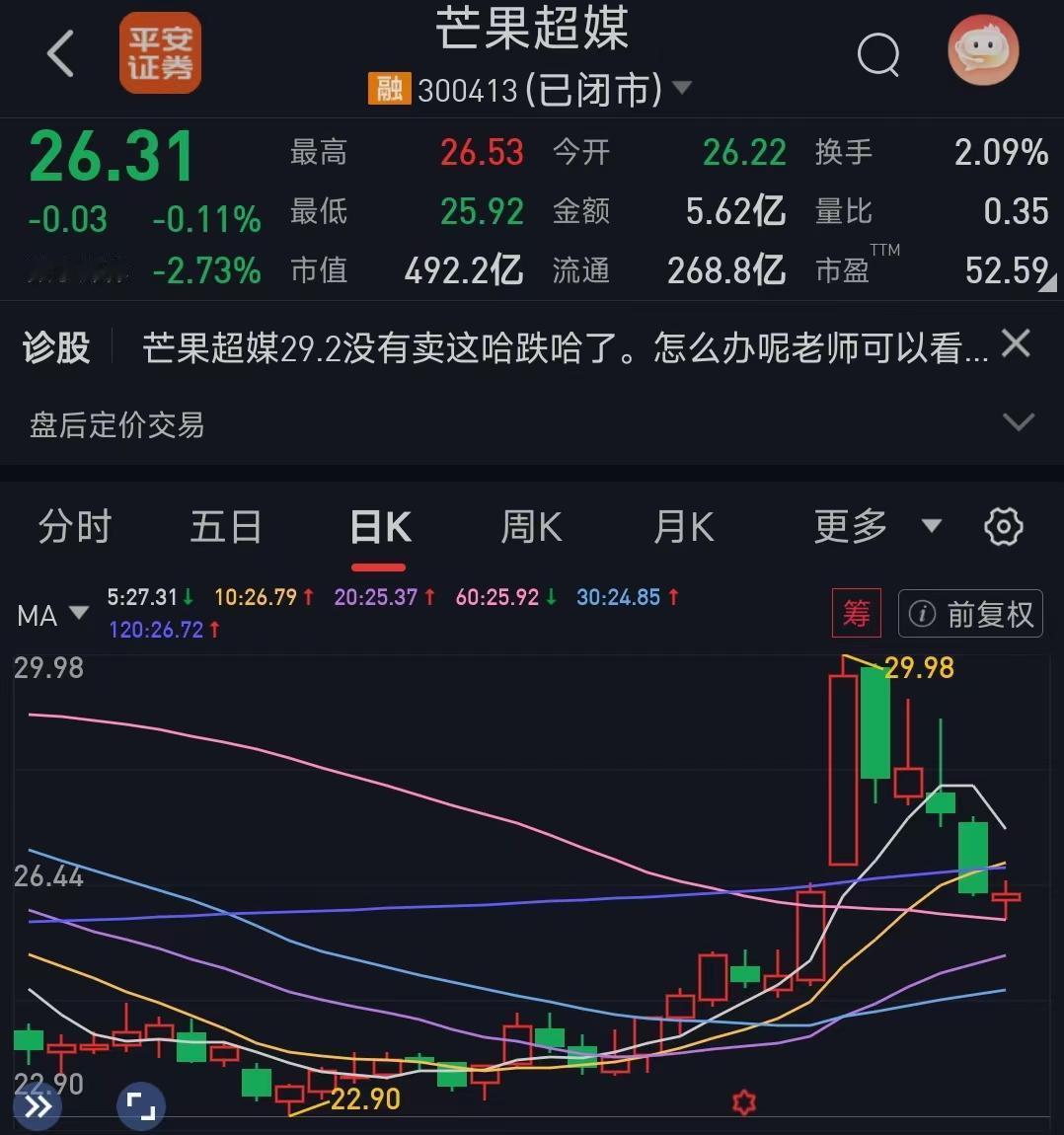 据传李湘注资芒果超媒7个亿拖股价，
还非常自信的说:“7个亿，一场直播就回来了”